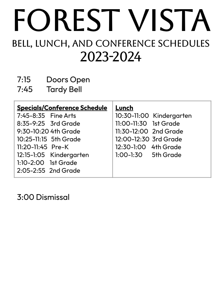 FVE Bell Schedule